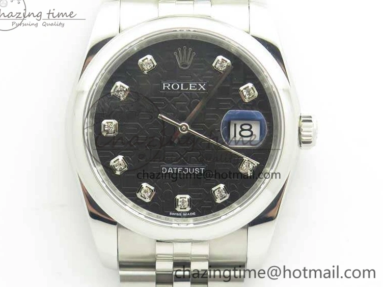 MiroTime 0217 Datejust 116234 36mm DJF 1:1 Best Edition Black Computer Diam Dial On SS Jubilee Bracelet SA3135 V ComfortFit 3449